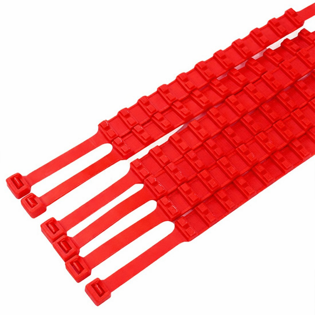 Snekæder engangs plastisk strips i rød (20 stk. sæt)