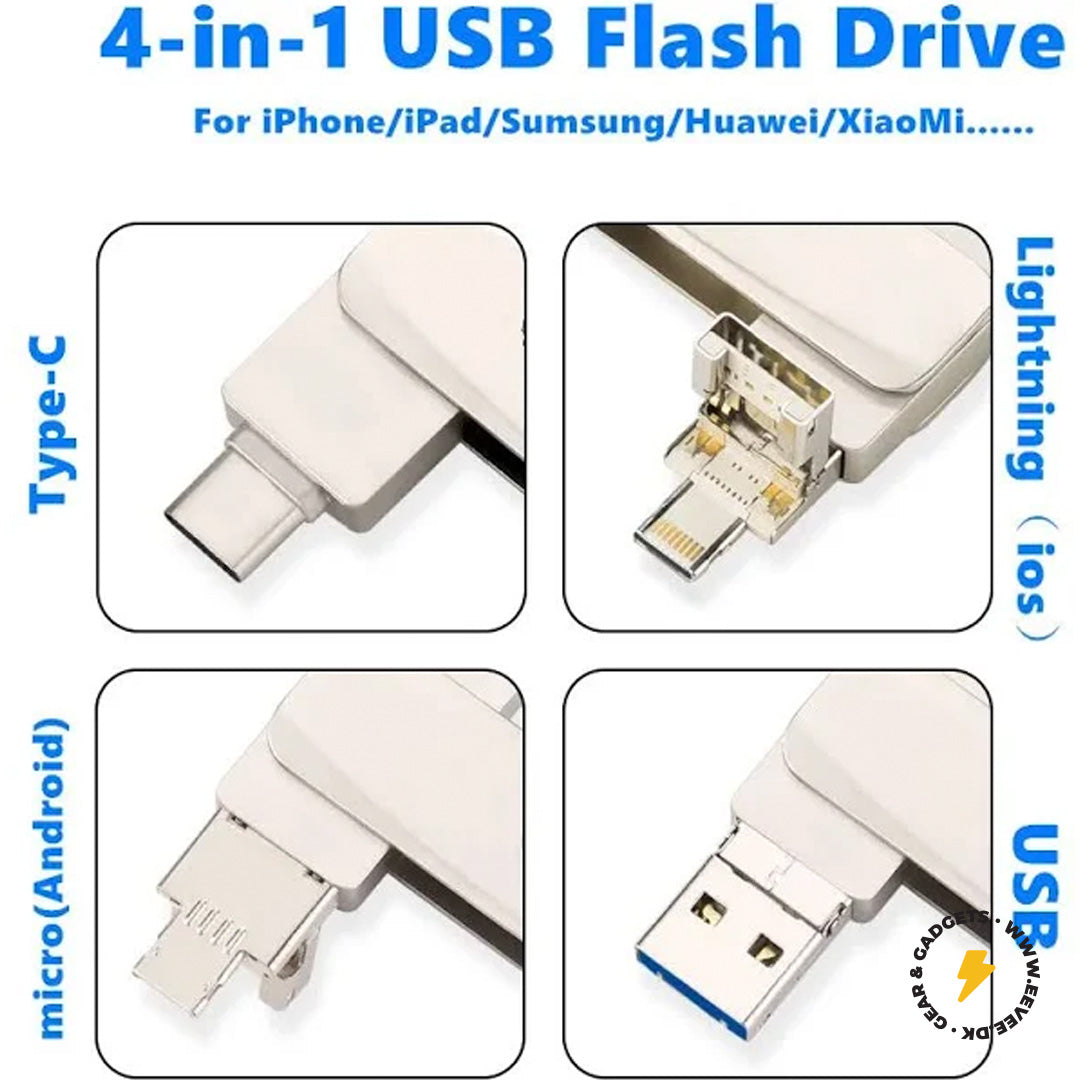 4-i-1 Flashdrive 256 GB